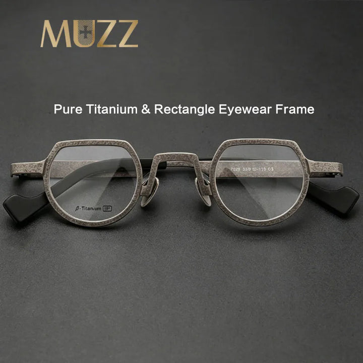 Muzz ST7020 men's rectangle pure titanium prescription eyeglasses