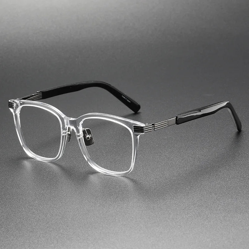 Aimee Unisex Full Rim Square Acetate Eyeglasses 12012 Full Rim Aimee Transparent  