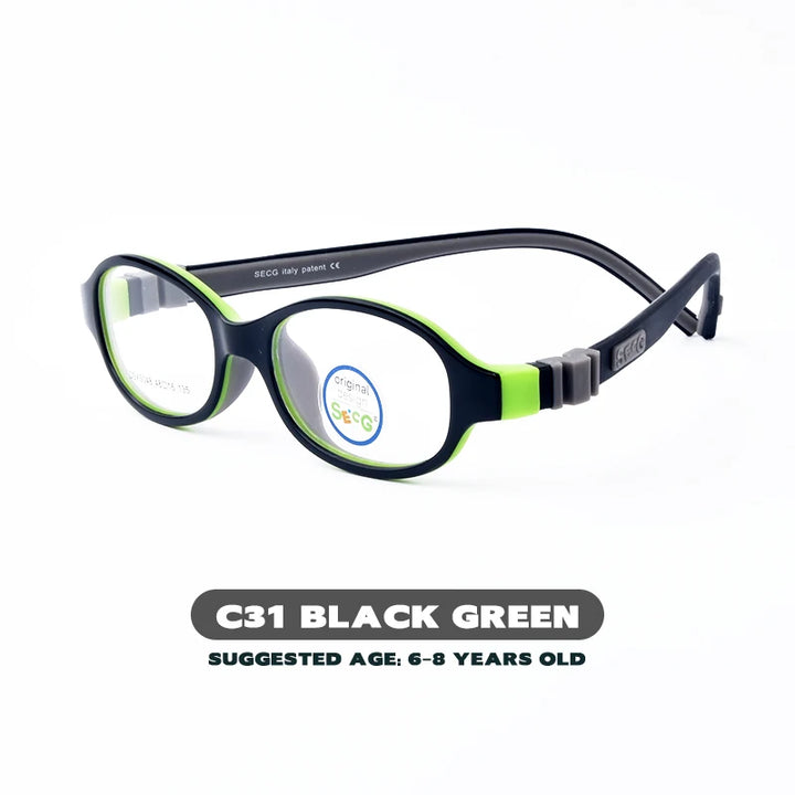 Secg Unisex Youth's Full Rim Oval Tr 90 Silicone Eyeglasses 3011 Full Rim Secg C31 NEW  