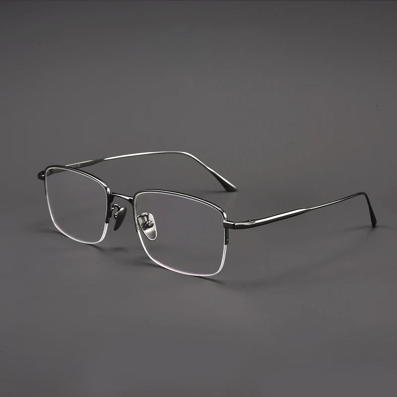 Muzz Unisex Semi Rim Square IP Titanium Eyeglasses 1907 Semi Rim Muzz GRAY  