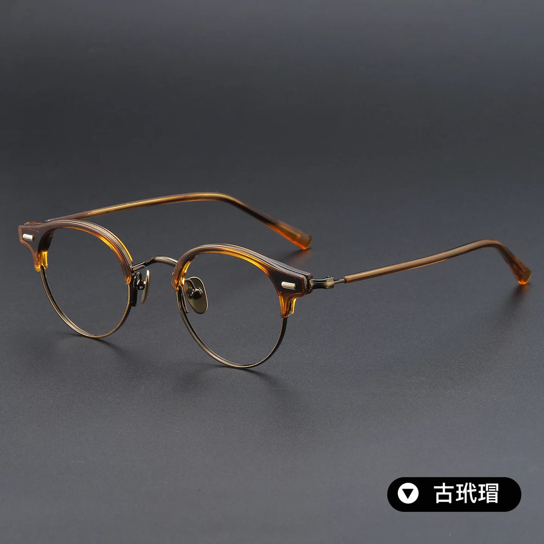 Bclear Unisex Full Rim Round Titanium Eyeglasses SM-V8264