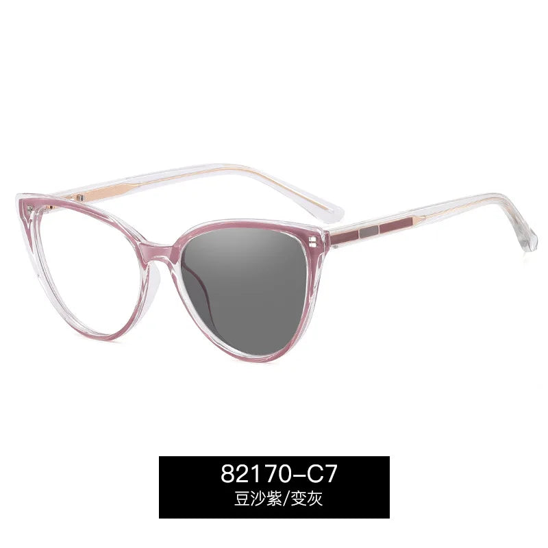 Reven Jate Women's Full Rim Oval Tr 90 Photochromic Eyeglasses 382170