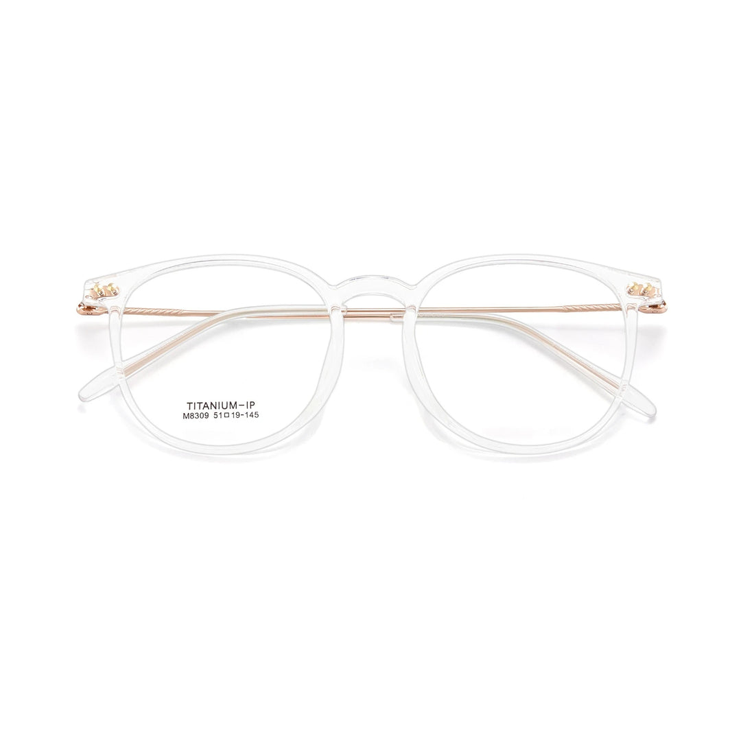 Yimaruili Unisex Full Rim Square Round Tr 90 Titanium Eyeglasses 638309