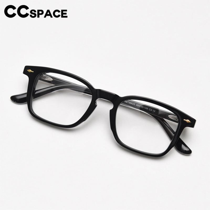 CCSpace Unisex Full Rim Square Acetate Eyeglasses 56835 Full Rim CCspace   