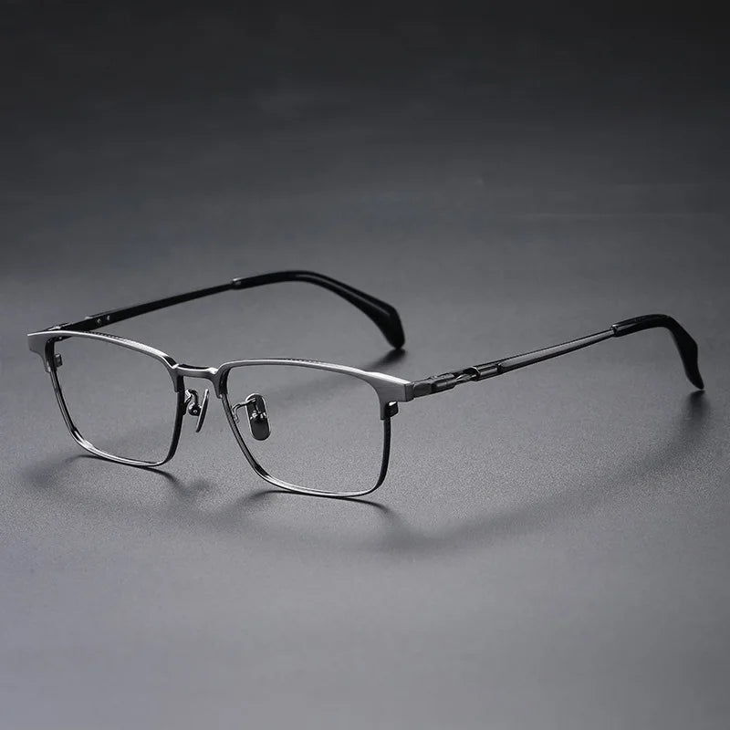 Aimee Unisex Full Rim Square Titanium Acetate Eyeglasses 70713 Full Rim Aimee Gun-Grey  