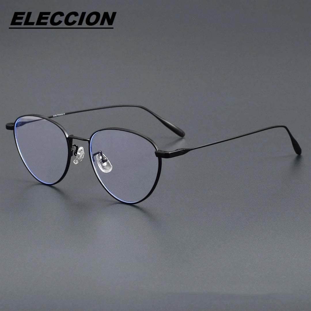 Eleccion Unisex Full Rim Oval Cat Eye Titanium Eyeglasses 30885