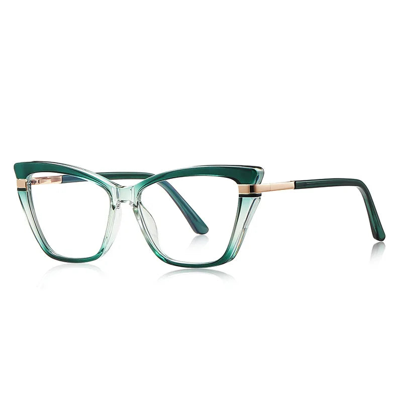 CCspace Women's Full Rim Butterfly Tr 90 Titanium Reading Glasses 310902