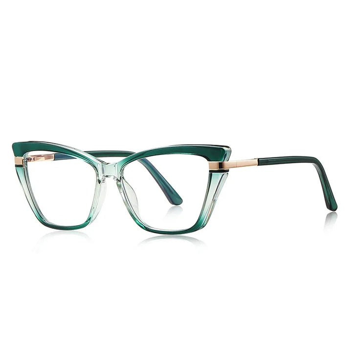 CCspace Women's Full Rim Butterfly Tr 90 Titanium Reading Glasses 310902