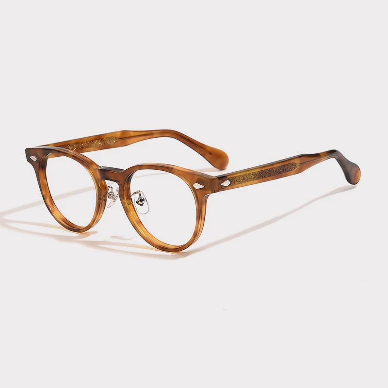 Gatenac Unisex Full Rim Square Oval Acetate Eyeglasses G1519 Full Rim Gatenac Tortoiseshell  