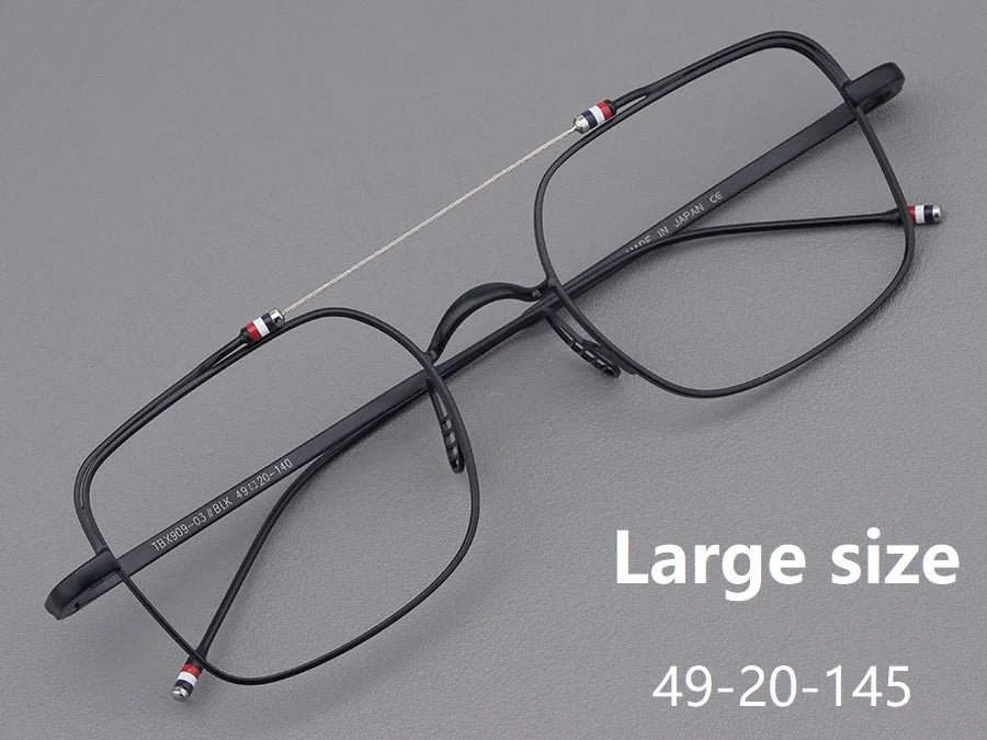 Bobbie Unisex Full Rim Square Double Bridge Titanium Eyeglasses 909909
