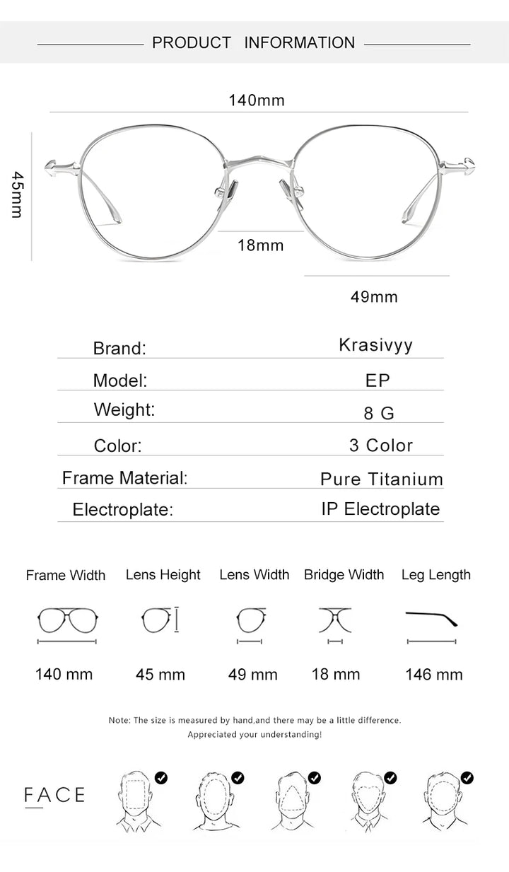 Krasivyy Unisex Full Rim Square Titanium Eyeglasses 14618 Full Rim Krasivyy   