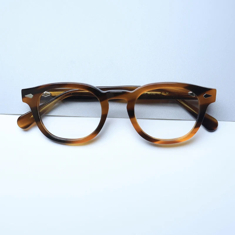 Gatenac Unisex Full Rim Round Acetate Eyeglasses Polarized Clip On Sunglasses 1145  FuzWeb  Turtle  
