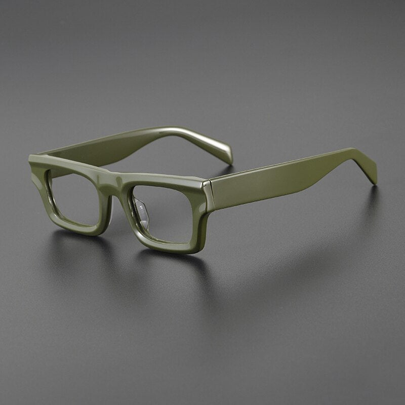 Gatenac Unisex Full Rim Square Acetate Eyeglasses Gxyj1101 Full Rim Gatenac Green  