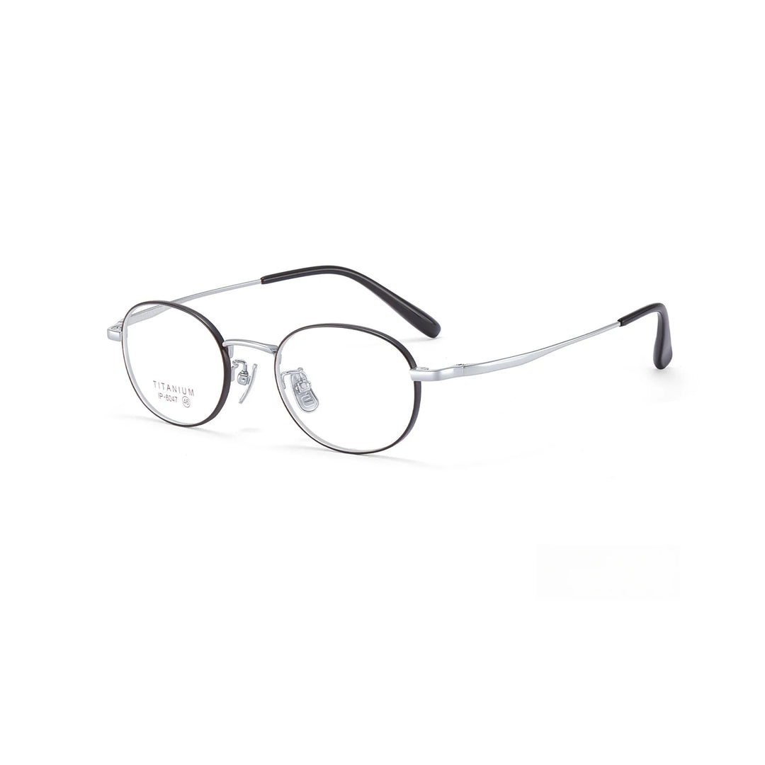 Xbora Unisex Full Rim Oval Pure Titanium Eyeglasses 6047 — view 6 | Xbora at FuzWeb
