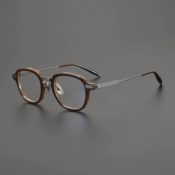 Gatenac Unisex Full Rim Square Acetate Titanium Eyeglasses G9828
