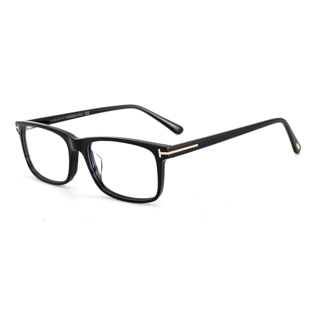 Yimaruili Unisex Full Rim Square Acetate Eyeglasses Y5584 Full Rim Yimaruili Eyeglasses Black  