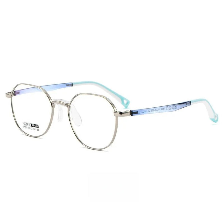 Yimaruili Unisex Children's Full Rim Square Alloy Eyeglasses 7509s Full Rim Yimaruili Eyeglasses Silver  