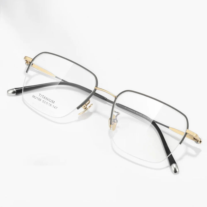 Gmei Optical MU109 men's square titanium prescription eyeglasses