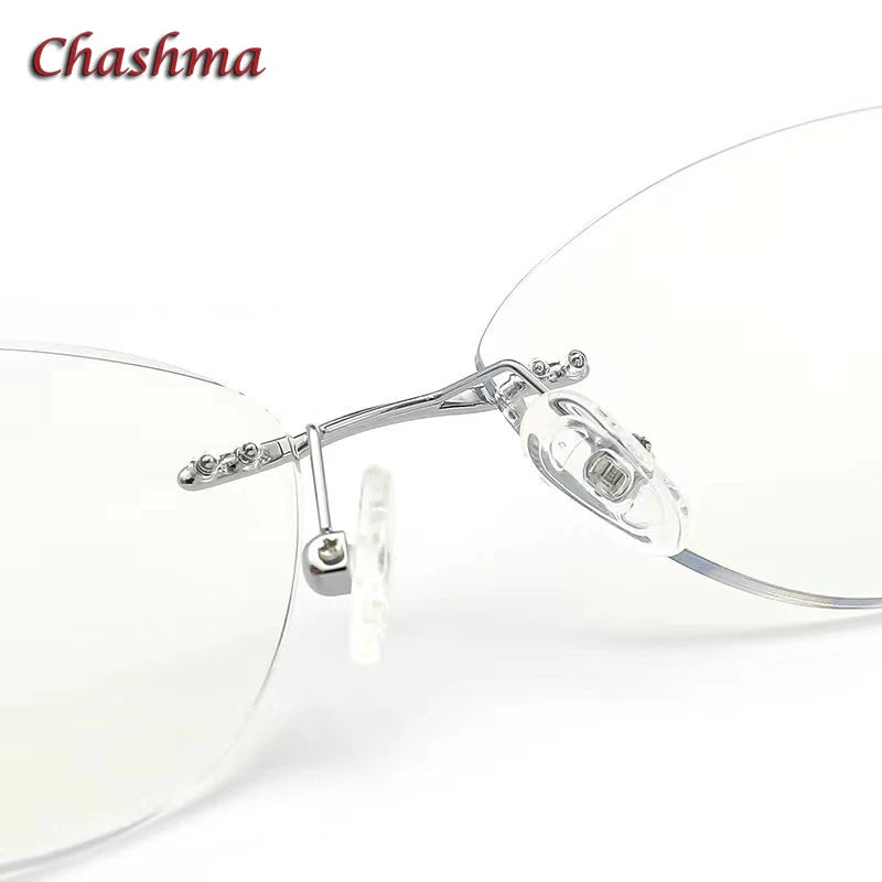 Chashma Ochki  Women's Rimless Butterfly Oval Titanium Eyeglasses 8159 Rimless Chashma Ochki   