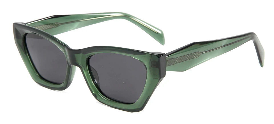 Esnbie Unisex Full Rim Cat Eye Acetate Tr 90 Sunglasses 230671