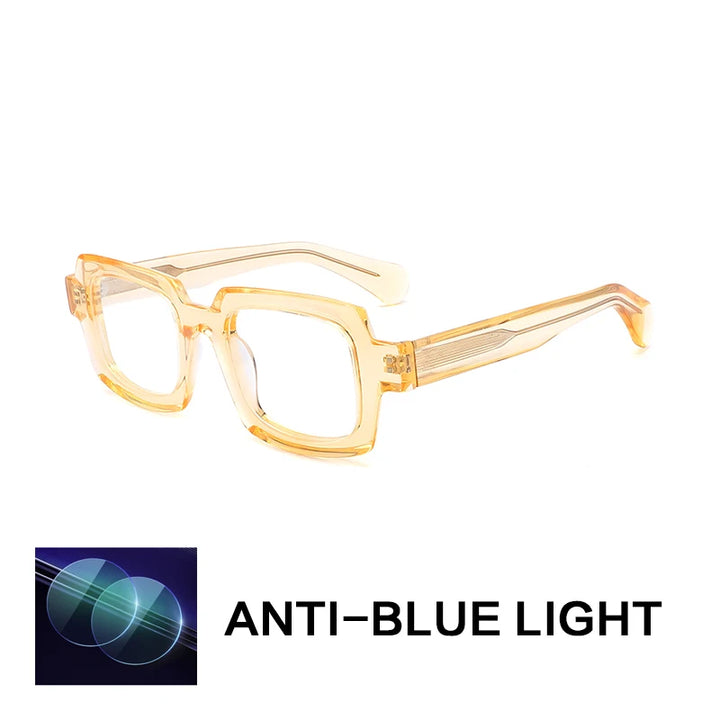 Gatenac Unisex Full Rim Big Square Acetate Reading Glasses 882219