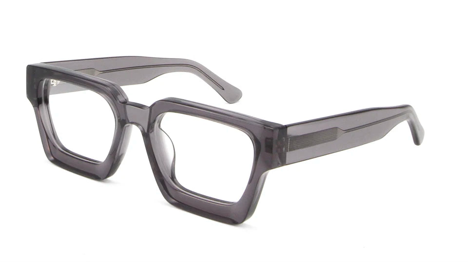 Esnbie Unisex Full Rim Square Brow Line Acetate Eyeglasses 231439