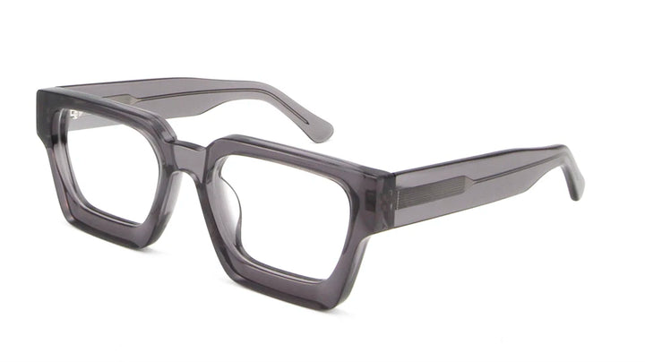 Esnbie Unisex Full Rim Square Brow Line Acetate Eyeglasses 231439