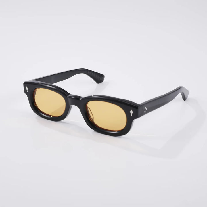 Black Mask Unisex Full Rim Oval Square Acetate Sunglasses 363119