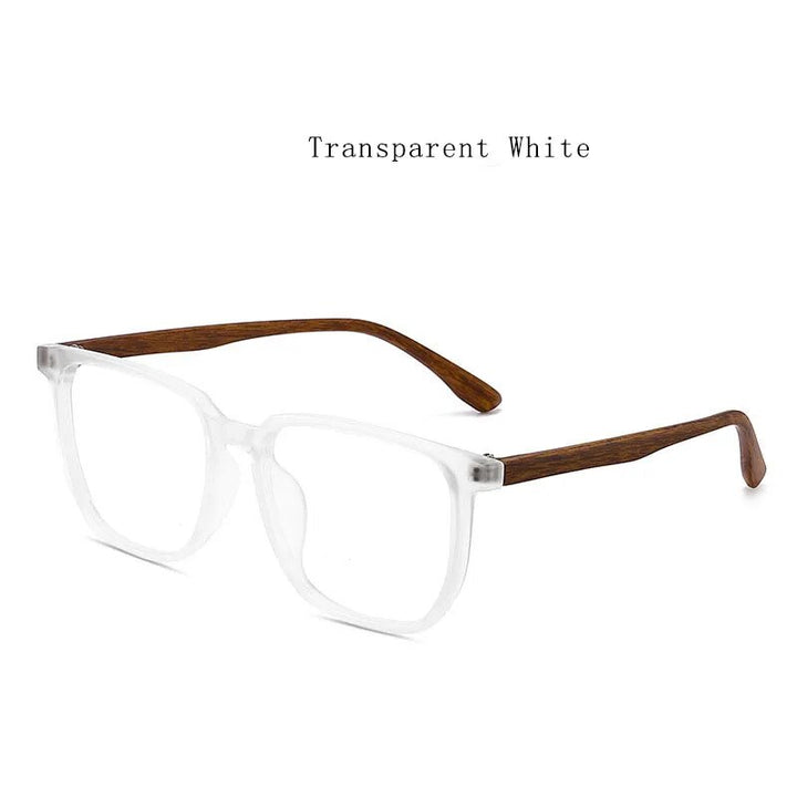 Hdcrafter Unisex Full Rim Square Tr 90 Acetate Eyeglasses 752323 Full Rim Hdcrafter Eyeglasses Transparent-White  