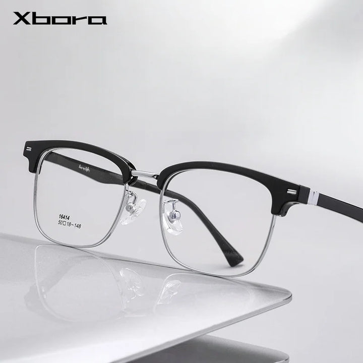 Xbora Women's Full Rim Oval Square Alloy Tr 90 Eyeglasses 216414