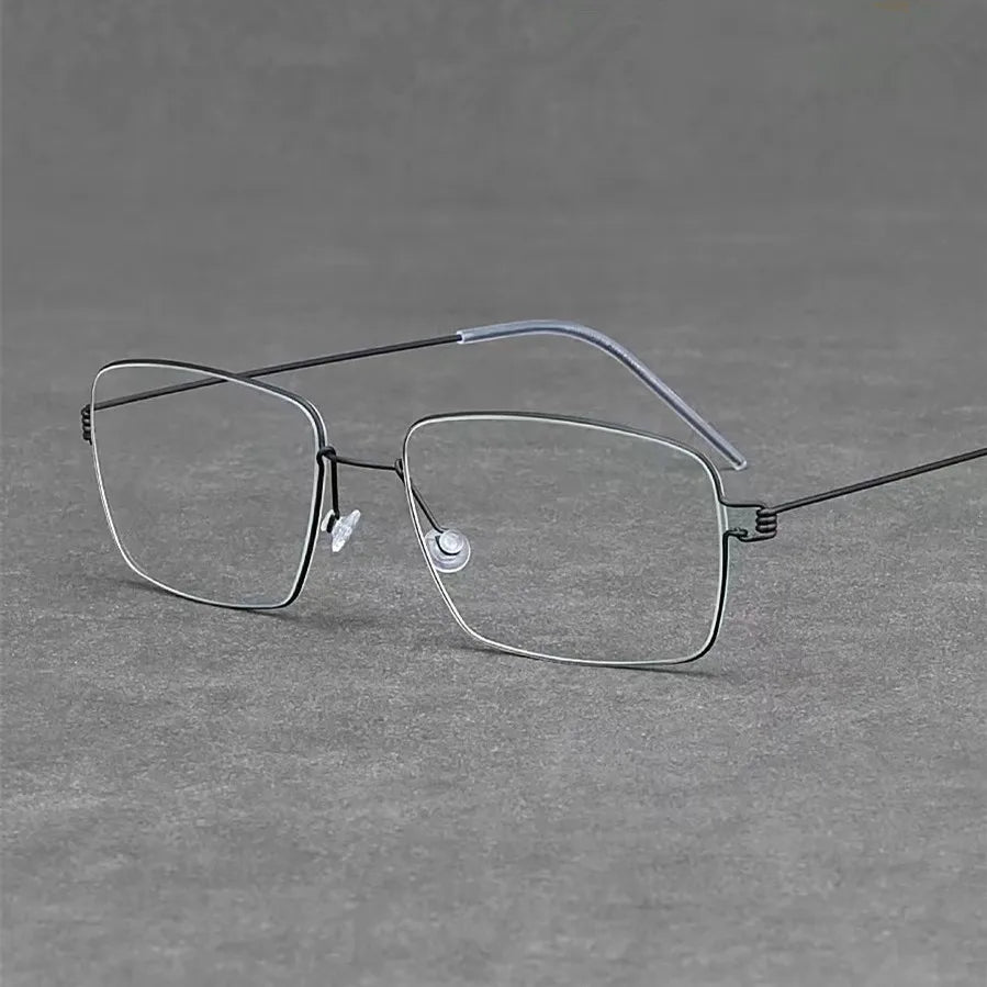 Aimee Men's Full Rim Square Screwless Titanium Eyeglasses 20913 Full Rim Aimee   