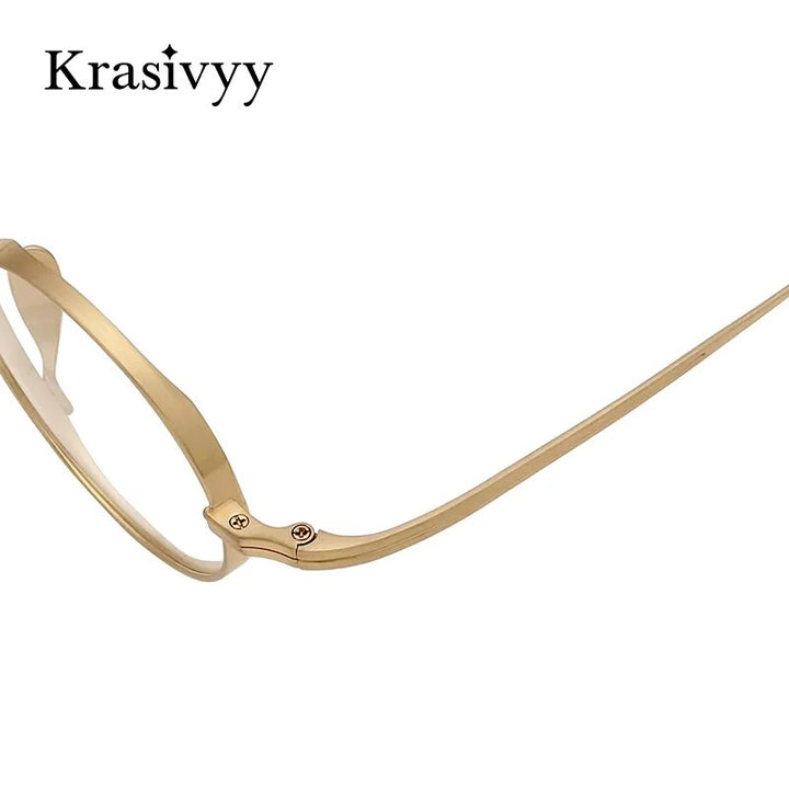 Krasivyy Men's Full Rim Small Round Titanium Eyeglasses Kr10518 Full Rim Krasivyy   