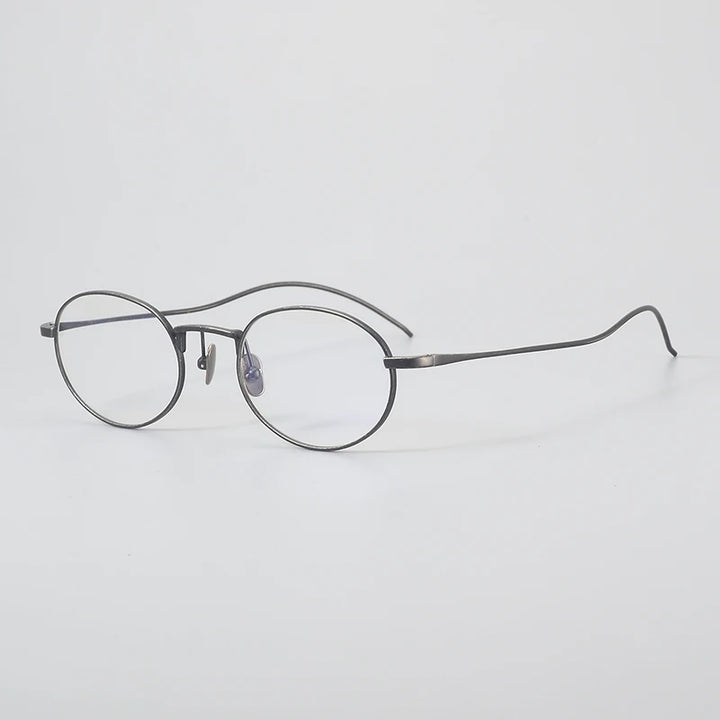 Muzz 0002 unisex small oval titanium prescription eyeglasses — view 3