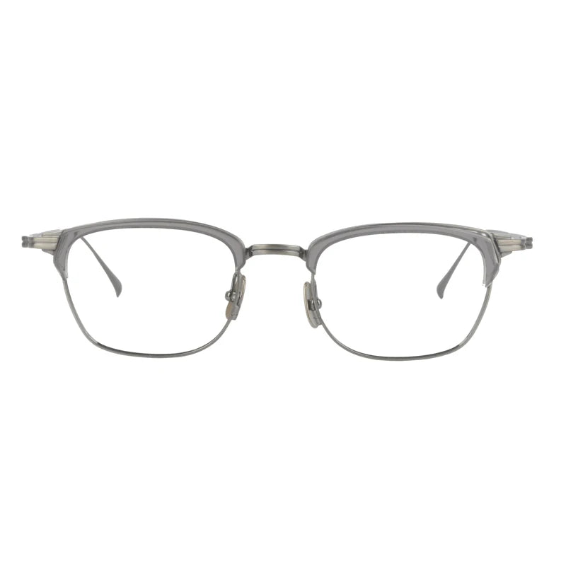 Black Mask Unisex Full Rim Square Titanium Acetate Eyeglasses 14926 Full Rim Black Mask Gray