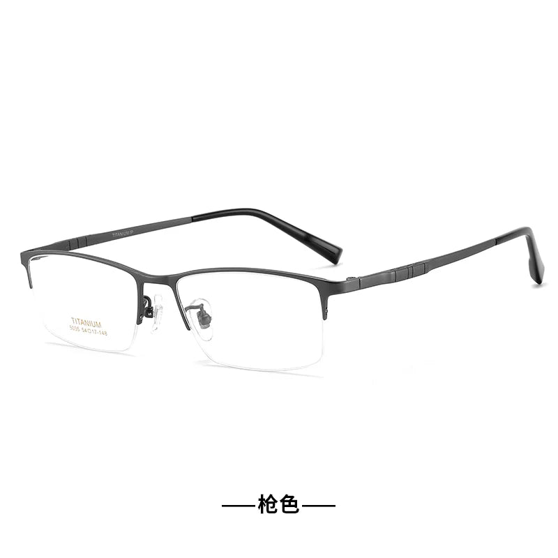 Bclear Unisex Semi Rim Square Titanium Eyeglasses 635035