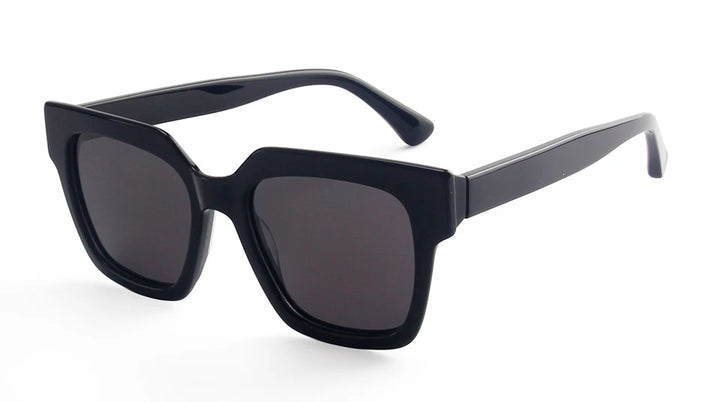 Esnbie Unisex Full Rim Polygon Brow Line Acetate Sunglasses 240761