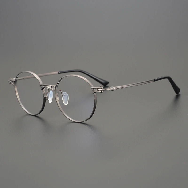 Black Mask Men's Full Rim Big Round Titanium Eyeglasses 75891