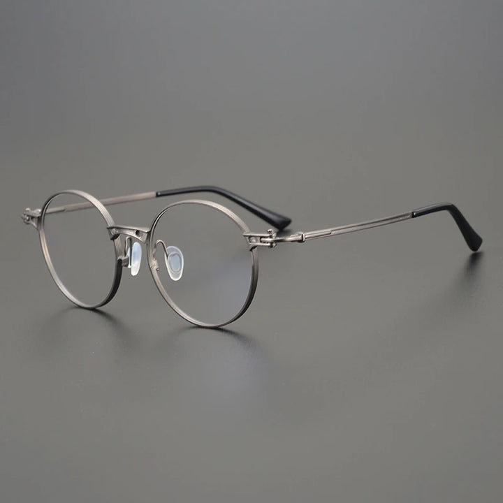 Black Mask Men's Full Rim Big Round Titanium Eyeglasses 75891