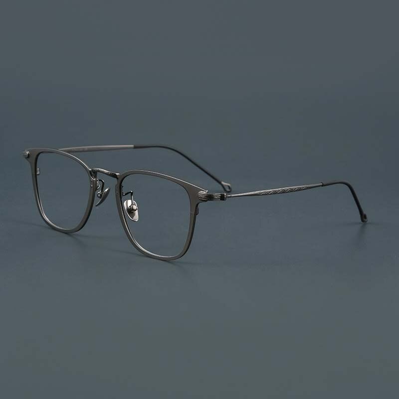 CCspace Unisex Full Rim Square Titanium Alloy Eyeglasses 55919 Full Rim CCspace GunColor China 