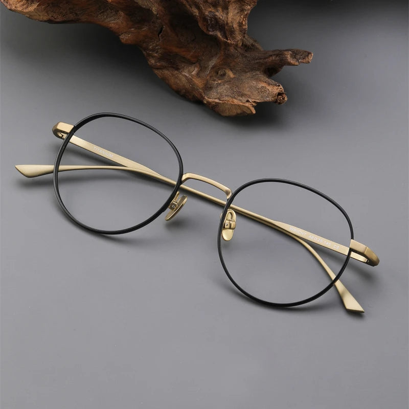 Blackmask Unisex Full Rim Round Titanium Eyeglasses Fuz 11