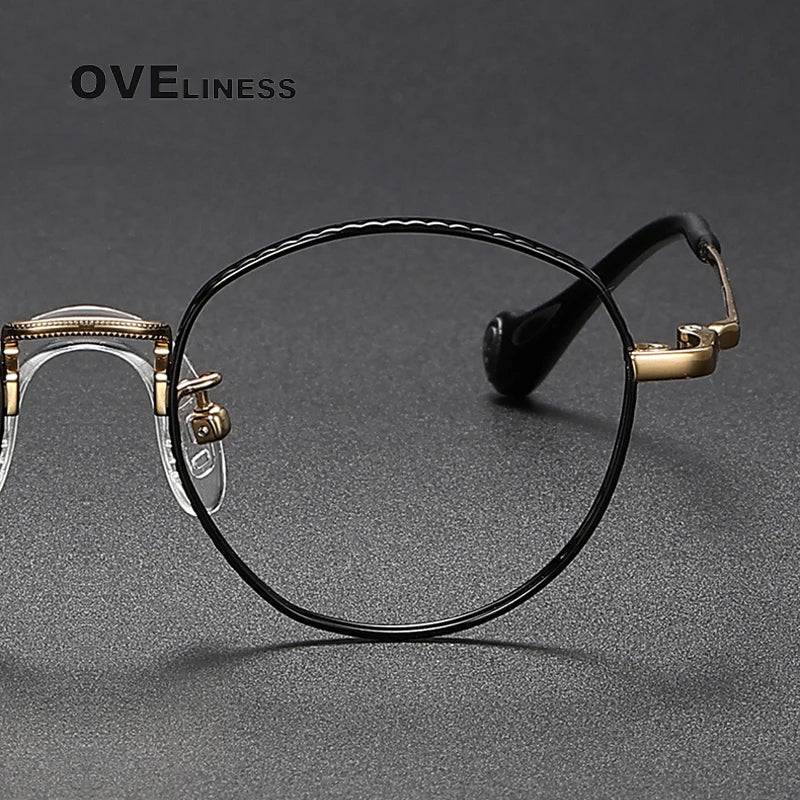 Oveliness Unisex Full Rim Round Titanium Eyeglasses 80950 Full Rim Oveliness   