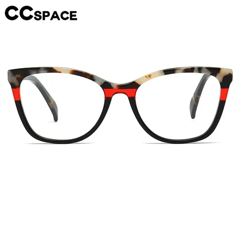 CCspace Unisex Full Rim Square Acetate Eyeglasses 56941 Full Rim CCspace   