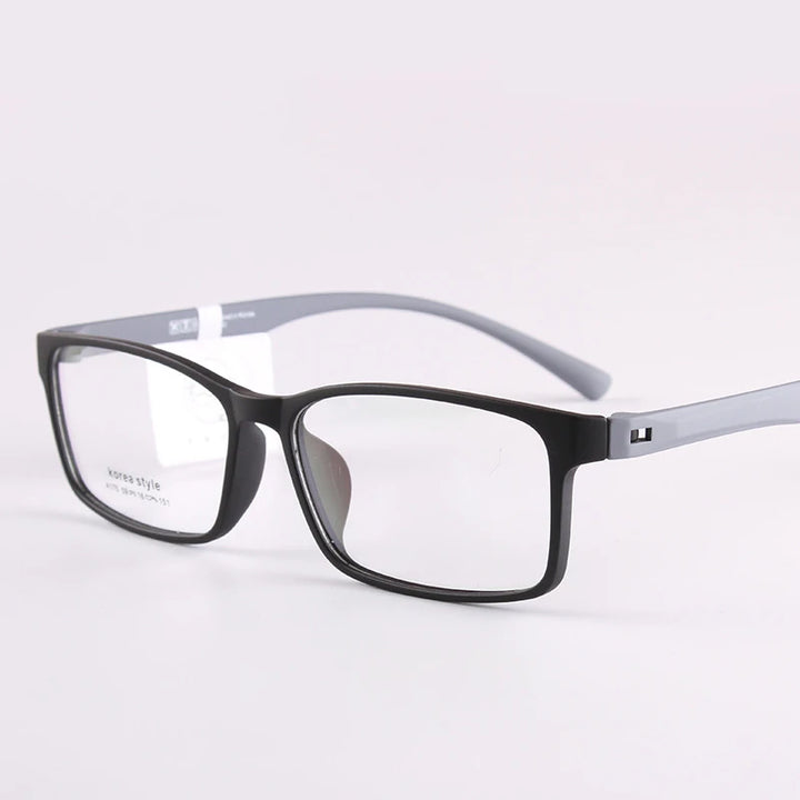 Cubojue Unisex Full Rim Square Tr 90 Titanim Reading Glasses 71557 Reading Glasses Cubojue black grey anti blue light -400