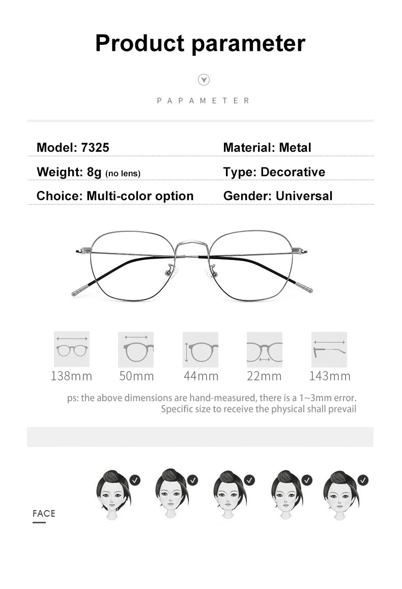 Vicky Women's Full Rim Polygon Oval Alloy Reading Glasses 82001