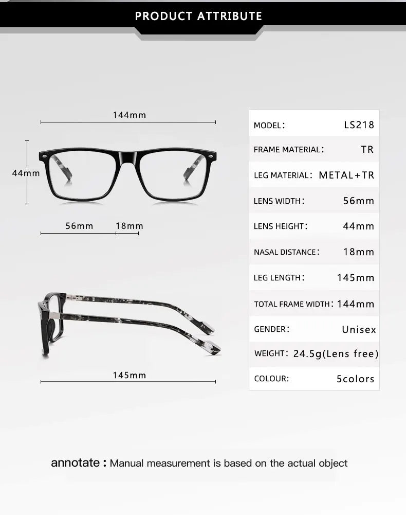 Vicky Men's Full Rim Square Tr 90 Titanium Reading Glasses 77218