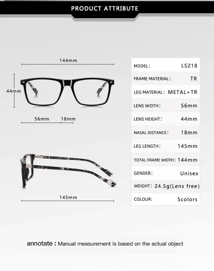 Vicky Men's Full Rim Square Tr 90 Titanium Reading Glasses 77218