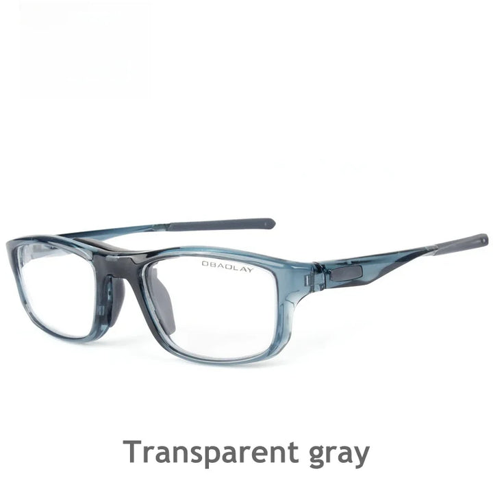 KatKani Mens Full Rim Square Tr 90 Sport Eyeglasses L013 Full Rim KatKani Eyeglasses Transparent gray  