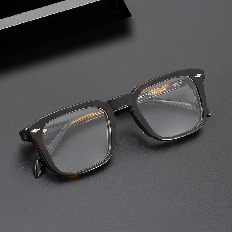 Black Mask Unisex Full Rim Square Acetate Eyeglasses D002 Full Rim Black Mask   