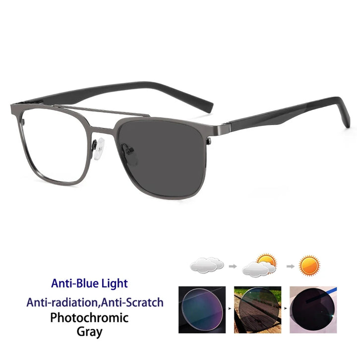 Kocolior Women's Full Rim Square Double Bridge Alloy Reading Glasses 91362