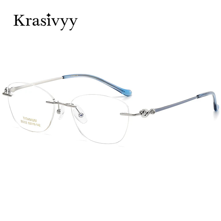 Krasivyy Women's Rimless Oval Square Titanium Eyeglasses 6003 Rimless Krasivyy   